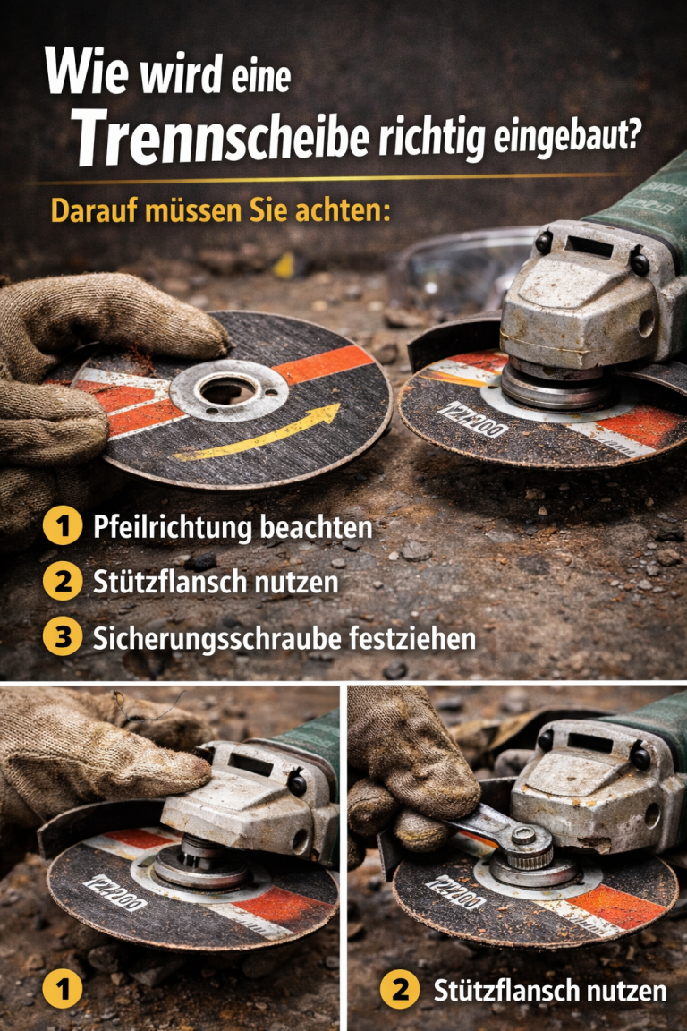 wie wird eine trennscheibe richtig eingebaut